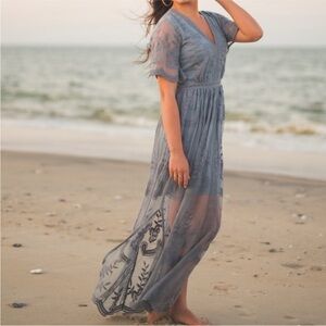 Altar’dState Marionette Lace Overlay Maxi Dress Romantic/ Whimsical Size S